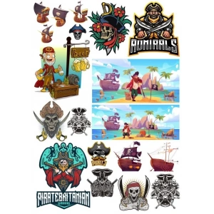 Korsan Kuru Kafa Sticker Set-3 15 Parça Telefon, Tablet, Defter, Laptop Sticker