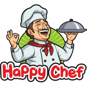 Mutlu Chef Sticjer 10x10 cm Renkli Sticker
