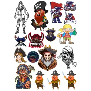 Korsan Sticker Set 11 15 Parça Telefon, Tablet, Defter, Laptop Sticker