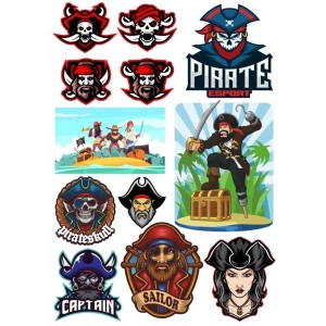 Korsanlar Sticker Set-1 13 Parça Telefon, Tablet, Defter, Laptop Sticker