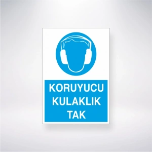 Koruıyucu Kulaklık Takınızı Sticker 20X28 Cm