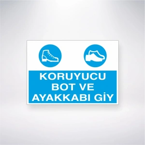 Koruyucu Bot ve Ayakkabı Giy Sticker 20X28 Cm