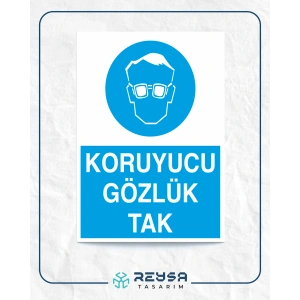 Koruyucu Gözlük Tak Sticker 20X28 Cm