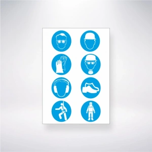 Koruyucu Malzeme Sembolleri 2 Sticker 20X28 Cm