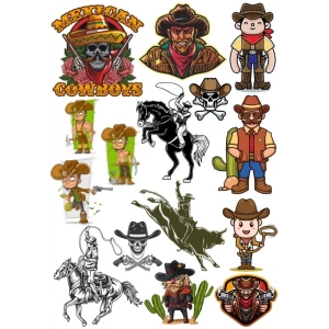 Kovboy Sticker Set 3 18 Parça Telefon, Tablet, Defter, Laptop Sticker
