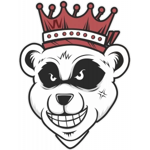 Kral Panda Sticker 10x10 cmRenkli Sticker