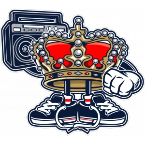 Kral Sticker 10x10 cmRenkli Sticker