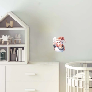 Kruvasan Tutan Karlı Adam Duvar Stickerı