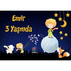 Küçük Prens Temalı Doğum Günü Afişi - 70x100 Cm