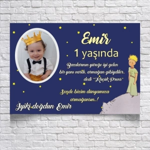 Küçük Prens Temalı Doğum Günü Afişi Resimli 35x50 Cm