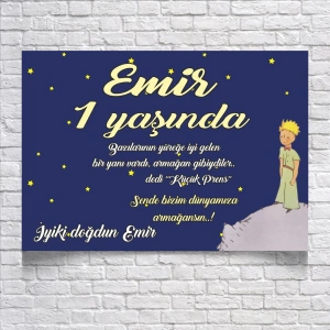 Küçük Prens Temalı Doğum Günü Afişi 50x70 Cm
