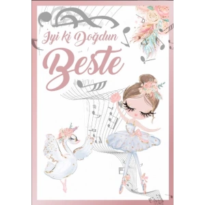 Baerin ve Beste Temalı Doğum Günü Afişi 70X100 cm