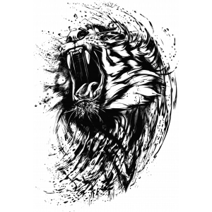 Kükreyen Aslan Sticker 10x10 cmRenkli Sticker