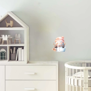 Kulaklıklı Karlı Adam Duvar Stickerı