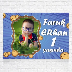 Kurabiye Temalı Doğum Günü Afişi 100X150 cm