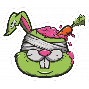 Tavşan Sticker 10x10 cmRenkli Sticker