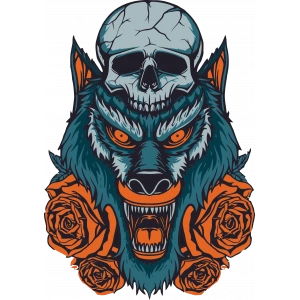 Kurt ve Kurukafa Sticker 10x10 cmRenkli Sticker