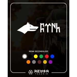 Kurt ve Türk Sticker 17x17 Cm Beyaz