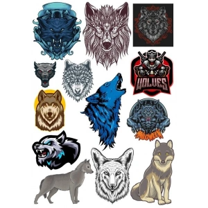 Kurt Wolf Sticker Set-13 14 Parça Telefon, Tablet, Defter, Laptop Sticker