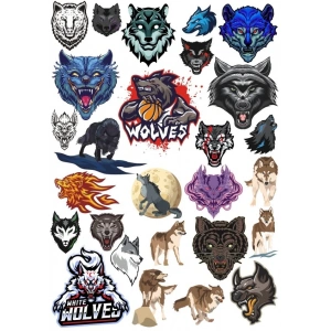 Kurtlar Sticker Set 6 20 Parça Telefon, Tablet, Defter, Laptop Sticker