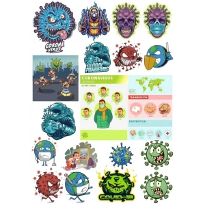 Kuru Kafa İskelet Sticker Set-8 15 Parça Telefon, Tablet, Defter, Laptop Sticker