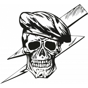 şimşek Kurukafa Sticker 10x10 cmRenkli Sticker