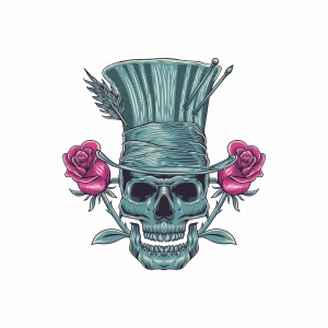 Kurukafa Gül Sticker 10x10 cmRenkli Sticker