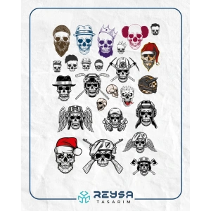 Kurukafa Sticker Set 11 20 Parça Telefon, Tablet, Defter, Laptop Sticker