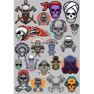 Kurukafa Sticker Set-3 24 Parça Telefon, Tablet, Defter, Laptop Sticker