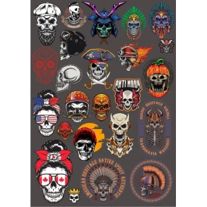 Kurukafa Sticker Set 8 17 Parça Telefon, Tablet, Defter, Laptop Sticker