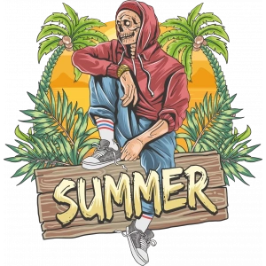 Kurukafa Yaz Sticker 10x10 cmRenkli Sticker