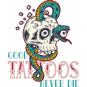 Kurukafadan Çıkan Yılan Sticker 10x10 cmRenkli Sticker