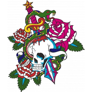 Kurukafanın içinden Geçen Sticker 10x10 cmRenkli Sticker