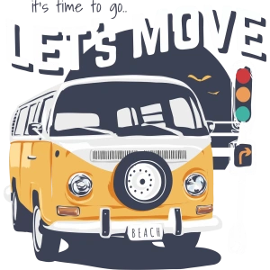 Lets Move Karavan Sticker 10x10 cmRenkli Sticker