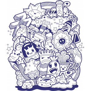 Desenler Sticker 10x10 cmRenkli Sticker