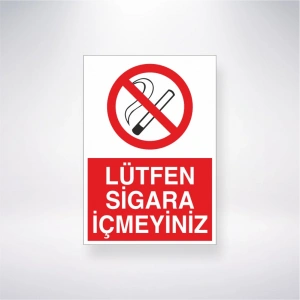 Lütfen Sigara İçmeyiniz Sticker 20X28 Cm