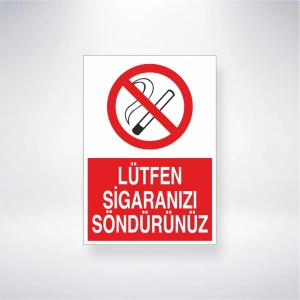 Lütfen Sigaranızı Söndürünüz Sticker 20X28 Cm