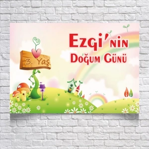 Masal Diyarı Temalı Doğum Günü Afişi 70x100 Cm