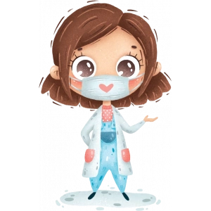 Maskeli Kız Doktor Duvar Stickerı