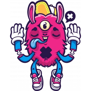 Pembe Sticker 10x10 cmRenkli Sticker