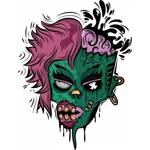 Korkunç Kadın Sticker 10x10 cmRenkli Sticker