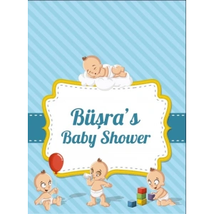 Mavi Bebek Temalı Baby Shower Afişi 50x70 Cm
