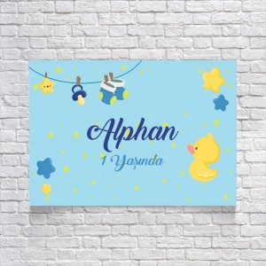 Mavi Bebek Temalı Doğum Günü Afişi 35X50 cm