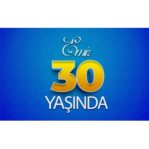 mavi doğum günü afişi 35X50 cm