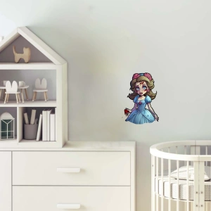 Mavi Elbiseli Yaralı Kız Duvar Stickerı