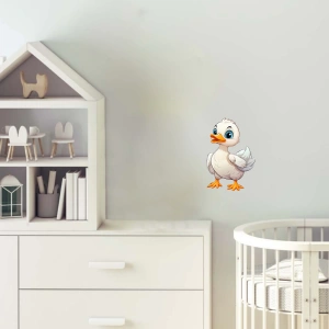 Mavi Gözlü Beyaz Yavru Ördek Duvar Stickerı