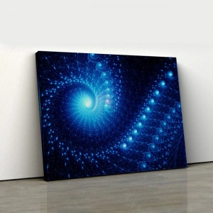 Mavi Kozmik Spiral Kanvas Tablo