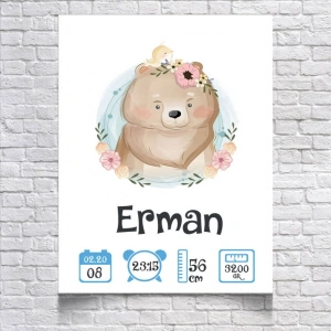Sevimli Ayıcık Temalı Yaş Panosu 2
