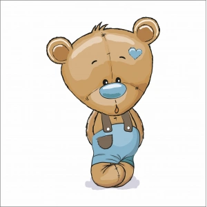 Mavi Pantalonlu Ayıcık Sticker