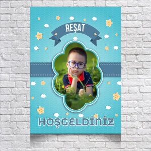 Mavi Temalı Doğum Günü Karşılama Afişi 70X100 cm